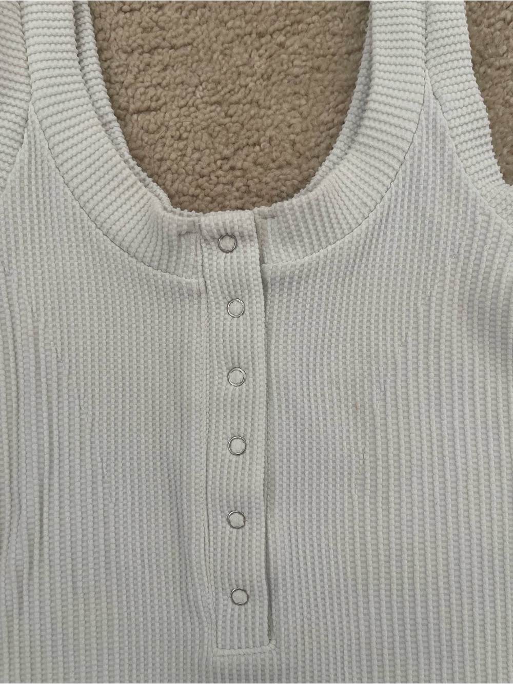 Free people clean slate Henley tank ivory m/l GUC - Picture 4 of 7